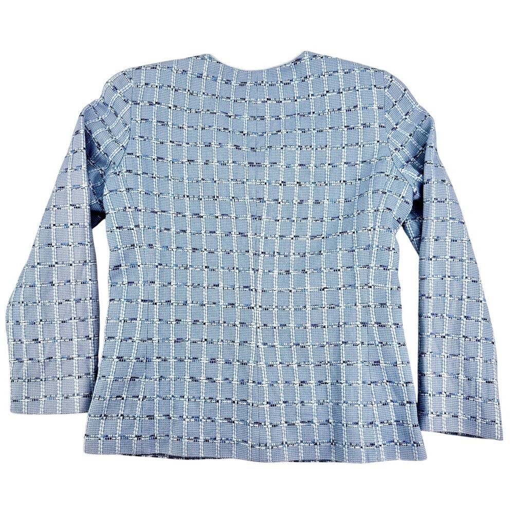 Doncaster Vintage Light Blue Tweed Plaid Business Summer Party Pattern Jacket 8 - Picture 4 of 8